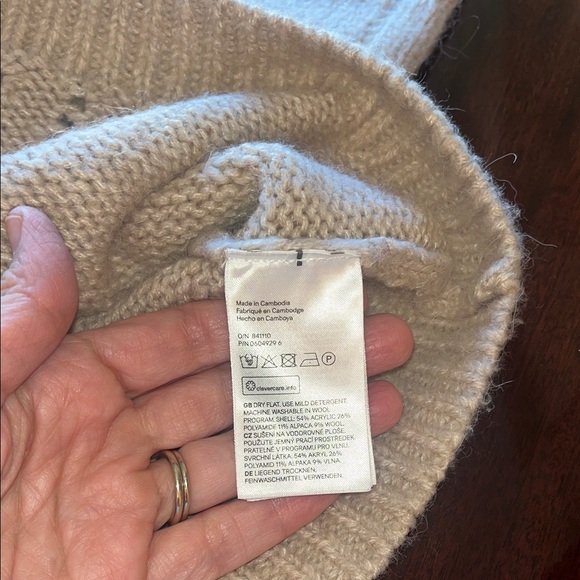 H&M Wool Alpaca Blend Cream Turtleneck Oversized Sweater - Picture 7 of 11